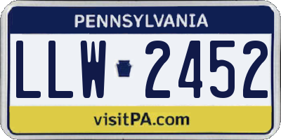 PA license plate LLW2452