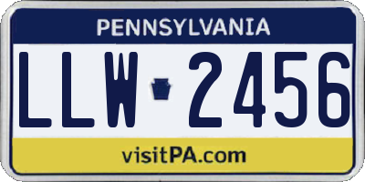 PA license plate LLW2456