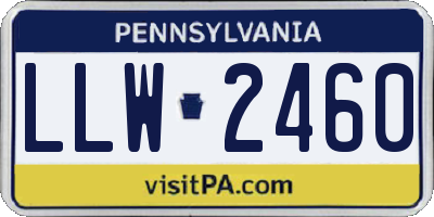 PA license plate LLW2460