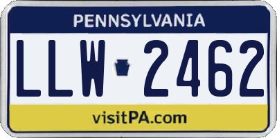 PA license plate LLW2462