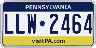 PA license plate LLW2464
