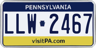 PA license plate LLW2467