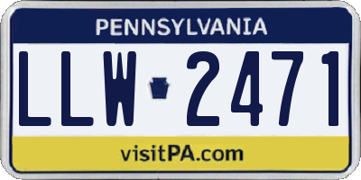 PA license plate LLW2471