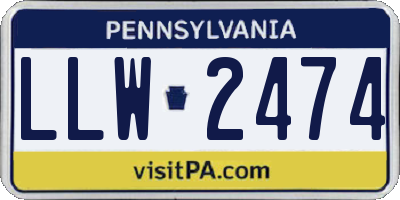 PA license plate LLW2474