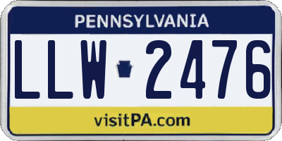 PA license plate LLW2476