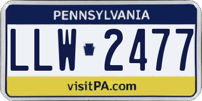PA license plate LLW2477