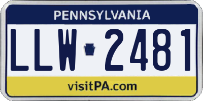 PA license plate LLW2481
