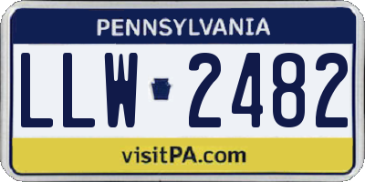 PA license plate LLW2482
