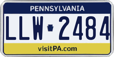 PA license plate LLW2484