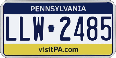 PA license plate LLW2485