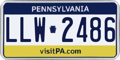 PA license plate LLW2486