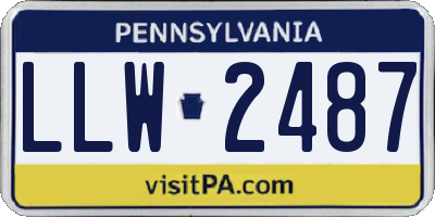 PA license plate LLW2487
