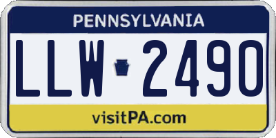 PA license plate LLW2490