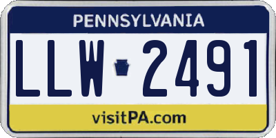 PA license plate LLW2491