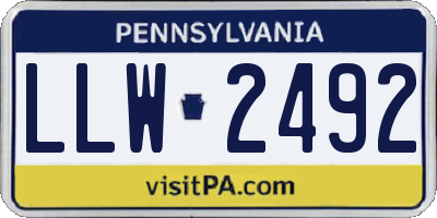 PA license plate LLW2492