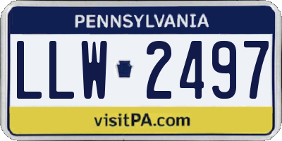 PA license plate LLW2497