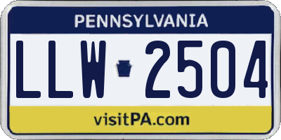 PA license plate LLW2504