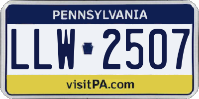 PA license plate LLW2507