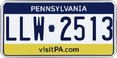 PA license plate LLW2513