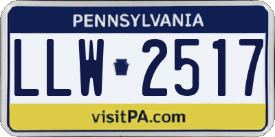 PA license plate LLW2517