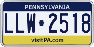 PA license plate LLW2518