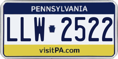 PA license plate LLW2522