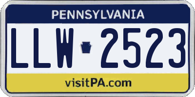 PA license plate LLW2523