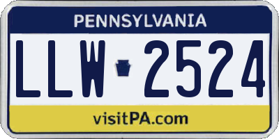 PA license plate LLW2524