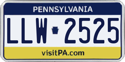 PA license plate LLW2525