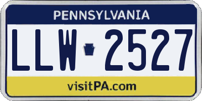 PA license plate LLW2527
