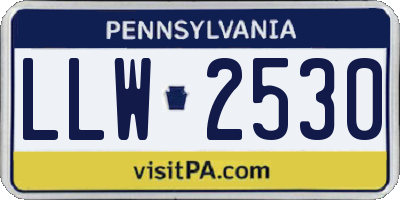 PA license plate LLW2530
