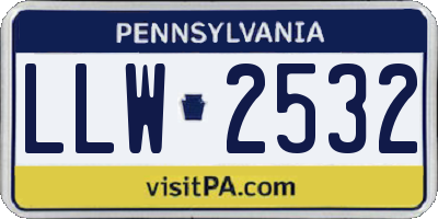 PA license plate LLW2532