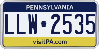 PA license plate LLW2535