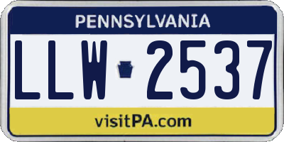 PA license plate LLW2537