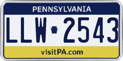 PA license plate LLW2543