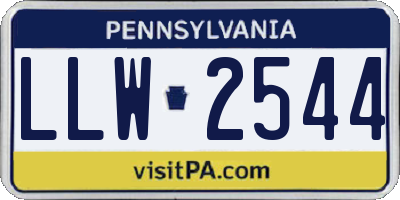 PA license plate LLW2544