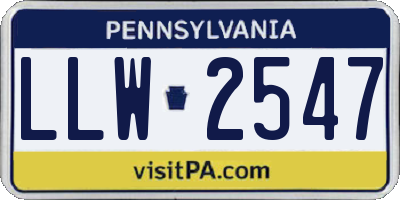 PA license plate LLW2547