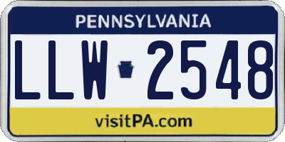 PA license plate LLW2548