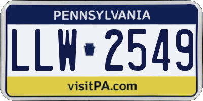 PA license plate LLW2549