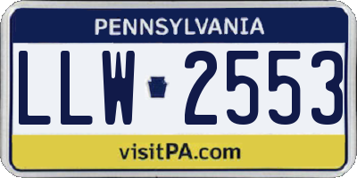 PA license plate LLW2553