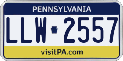 PA license plate LLW2557