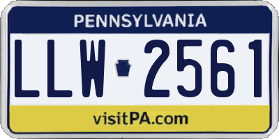 PA license plate LLW2561