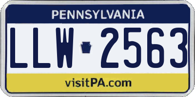 PA license plate LLW2563