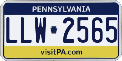 PA license plate LLW2565