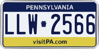 PA license plate LLW2566