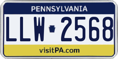 PA license plate LLW2568