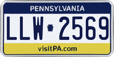 PA license plate LLW2569