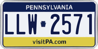 PA license plate LLW2571