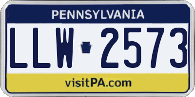PA license plate LLW2573