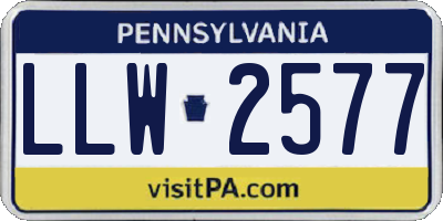 PA license plate LLW2577